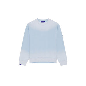 Sudadera de cuello redondo de algodón azul claro personalizada de Kingsen, sudadera de Jersey de peso pesado lavado Vintage de felpa francesa para hombre - Product Image 3