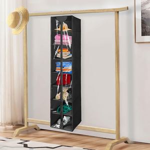 8-Tier Clear PVC Hanging Closet Organizer Portable Wardrobes With Zipper Sweater Shoe Storage Shelves Closet <b>Cover</b> Hanging Items - Product Image 4