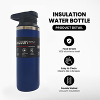 Botella Personalizada de 510 ml con Doble Pared para Beber, Termo de Acero Inoxidable 18/8, Vasos de Viaje con Aislamiento al Vacío para Café