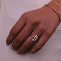 Milskye bijoux de luxe 925 argent or opale pierre haute bague de cocktail polie