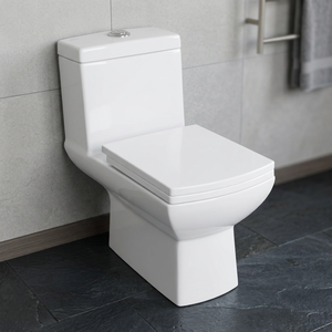 Hot Sale One-Piece <b>Ceramic</b> Toilet <b>Set</b> Floor-Mount Western Water Closet Squat <b>Pan</b> Sanitary Ware Bathroom Accessory Lavatory Use - Product Image 1