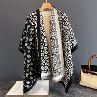 Écharpe personnalisée avec logo, imprimé cachemire et léopard, pour femme, hiver, verte, épaisse, chaude, de luxe, châle, tour de cou, réversible, vente en gros