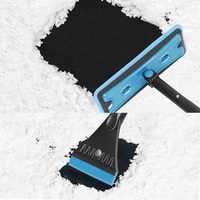 Grattoir à glace pour voiture 2 en 1, brosse à neige pour voiture rétractable et amovible avec poignée en mousse