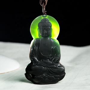 Pendentif Bouddha en Jade naturel authentique de Hotan, accessoires pour hommes et femmes, HT22 - Product Image 3