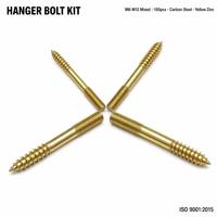 Kit d'assortiment de goujons à double extrémité M6 M8 M10 M12, mélangés, pour bois et métal, en acier au carbone, finition zinc jaune, ensemble de quincaillerie DIN