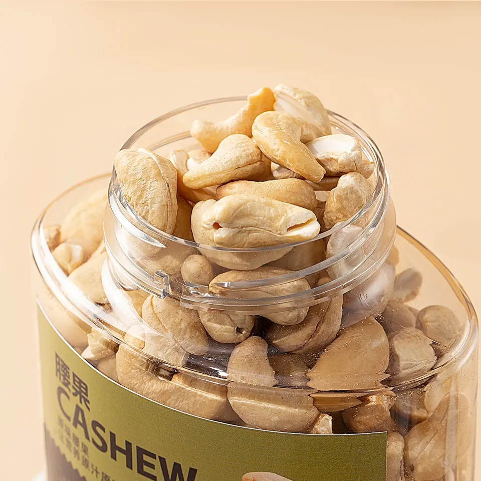 Hewan peliharaan oval 500ml 600ml stoples makanan plastik botol almond kasmir kosong untuk kemasan kacang