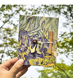 Carnet en papier Lokta du Népal fait main, journal artistique <span class=keywords><strong>Van</strong></span> <span class=keywords><strong>Gogh</strong></span> Nuit étoilée, journal ethnique vintage écologique, cadeau pour artiste - Product Image 6