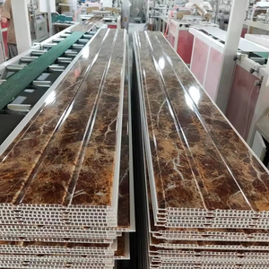 Panel de PVC decorativo para interiores de China de buena calidad, tira dorada, techo <span class=keywords><strong>blanco</strong></span> de PVC con línea dorada - Product Image 3