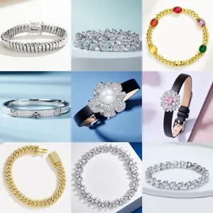 Rochime Sang Trọng S925 Sterling Silver Bạc Bangle Kim Cương Tennis Vòng Đeo Tay Mạ Vàng CZ Zirconia Womens Vòng Đeo Tay Đồ Trang Sức Mỹ