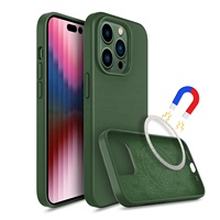 Pour iPhone 11 12 13 14 Pro Max étui liquide Silicone Gel caoutchouc couverture de téléphone doux microfibre tissu doublure coussin couverture arrière étuis