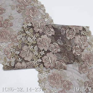 Lebar 20 Cm Bunga Mawar Poliester 3 D Kain Potong Renda Bordir Lembut 2 Warna untuk Pakaian Dalam Pakaian Formal - Product Image 5