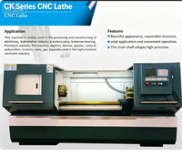 Torno CNC Horizontal de Cama Plana CK6130 con Certificación CE, Control Estándar GSK, Giro de 300 mm, Torreta de 4 Estaciones, Torneado de Metal de Precisión