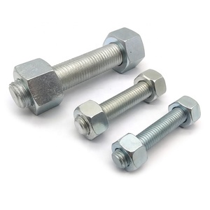 Boulon de roue métrique fileté pleine longueur en titane bleu, blanc ou zingué ASTM A325 A193 Gr B7 A560 Gr2/Gr5 avec 2 écrous - Product Image 4