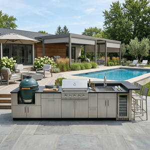 Nuovo Prodotto: <span class=keywords><strong>Cucina</strong></span> Esterna in Acciaio Inossidabile Senza Formaldeide, Isola <span class=keywords><strong>Cucina</strong></span> da Giardino Personalizzata con Griglie Kamado - Product Image 2