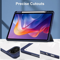 Étui de protection transparent en acrylique pour tablette avec support de stylet intégré, fonction veille/réveil automatique, antichoc pour Redmi Pad 2 11 pouces