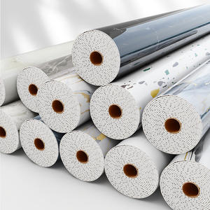 Pegatinas de pared de mármol de imitación autoadhesivas-PVC moderno chapado en oro resistente al fuego para decoración de fondo de TV - Product Image 3