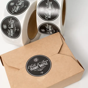 Nhãn Dán Hộp Cơm Trưa Takeaway In Logo Tròn 2 Inch Tùy Chỉnh Hộp Đựng Thức Ăn Nhanh Chống Nước Tái Chế Nhãn CuộN Đóng Gói - Product Image 1