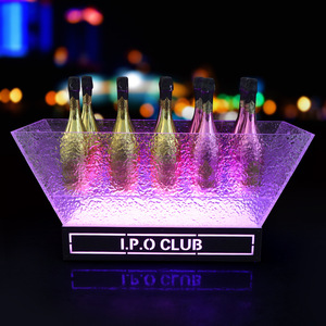 I.P.O Club Champagne Boat 12/24 Bottle LED Ice <b>Bucket</b> For Bars KTV Party Beverage Tub Glam Style <b>Plastic</b> - Product Image 3