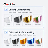 Visière de casque de moto en polycarbonate moulée par injection personnalisée avec revêtement miroir REVO rigide OEM ODM Toutes tailles