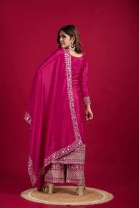 ผ้าชินน่อนผ้าไหมพรีเมี่ยมพร้อมงานปักลวดลายหนาพร้อมขอบลูกไม้แขนเต็ม - Product Image 2