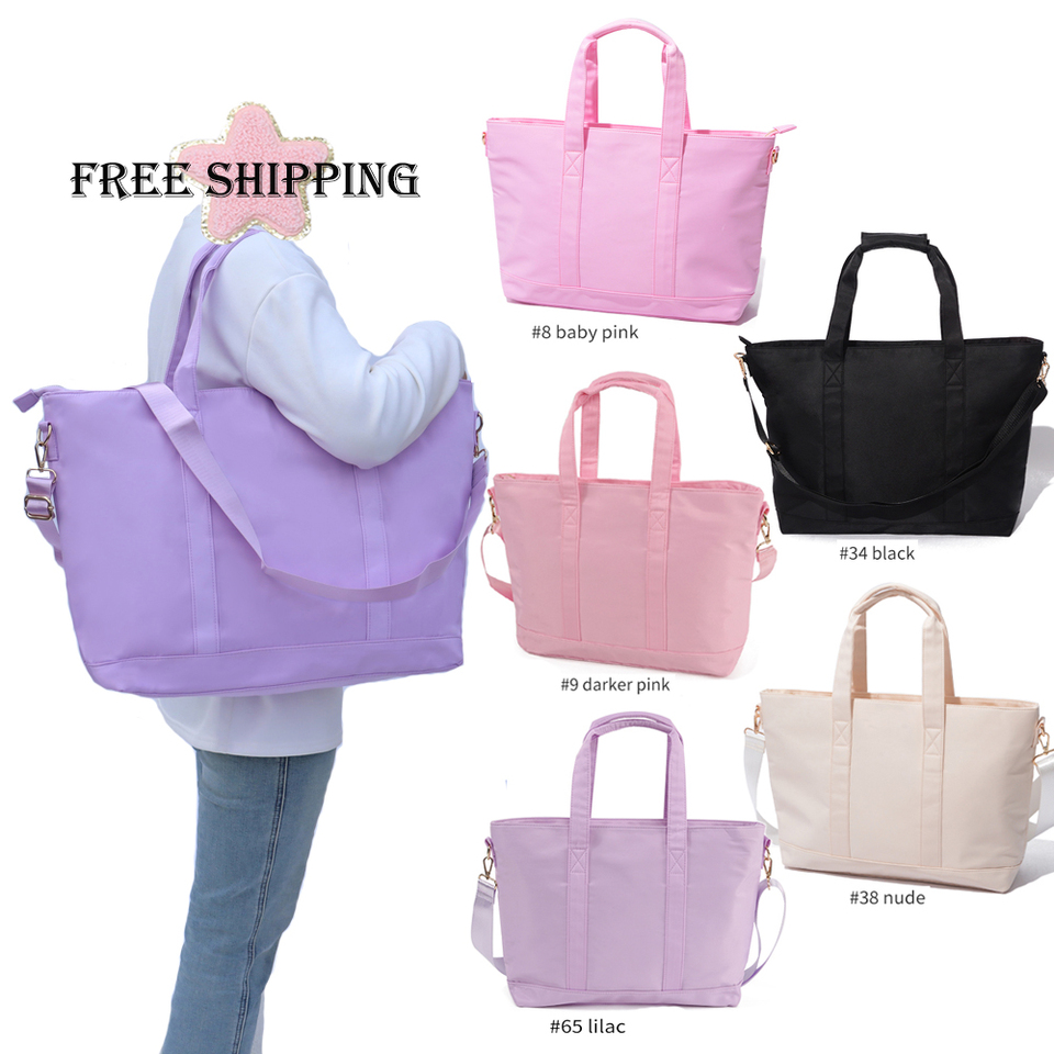 Keymay Free Shipping Stock 5 Colors Women's Weekender Shoulder Bag Large Capacity Waterproof Nylon Tote Bag Ladies Hand Bags