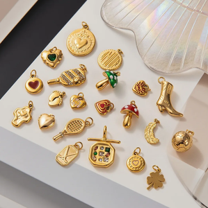 Zooying DIY Chaîne de base ample en acier inoxydable plaqué PVD Collier à breloques en or 18 carats "Love Life Series" Collier de perles - Product Image 1