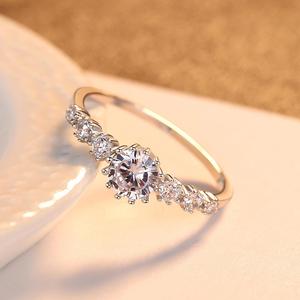 S925 Sterling Jewelry Rhodium Mạ Kim Cương Hot <span class=keywords><strong>Stackable</strong></span> Nhẫn Đối Với Phụ Nữ Cưới Phong Cách Hàn Quốc Bán Buôn Nhẫn Bạc - Product Image 5