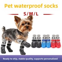 Pet Waterproof Silicone Rain Boots for Dogs & Cats Cartoon Design Non-Slip Durable Four-Season Outdoor Sports Shoes