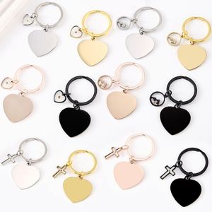 Llavero de Metal en Forma de Corazón, Grabado Láser con Logotipo Personalizado, Impresión a Color, Foto, Material en Blanco para DIY - Product Image 1