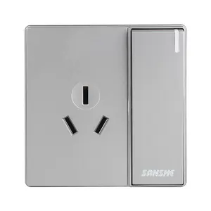 High security home appliances large buttons and flat three pole socket