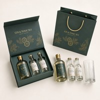 Boîte cadeau en carton rigide avec fermeture magnétique personnalisée en relief pour bouteilles de gin tonic, emballage de luxe recyclable, quadrichromie