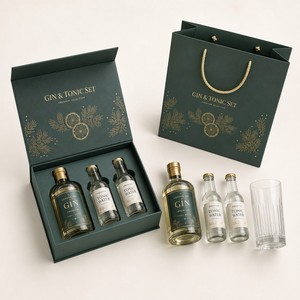 Boîte cadeau en carton rigide avec fermeture magnétique personnalisée en relief pour bouteilles de <span class=keywords><strong>gin</strong></span> <span class=keywords><strong>tonic</strong></span>, emballage de luxe recyclable, quadrichromie - Product Image 4