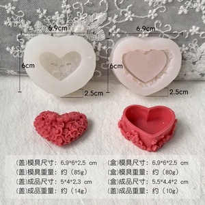 Saint Valentin Amour Lèvres Rose Cylindrique Aromathérapie Bougie Silicone Moule Amour Coeur Forme Chocolat Gâteau Décoration Moule - Product Image 6