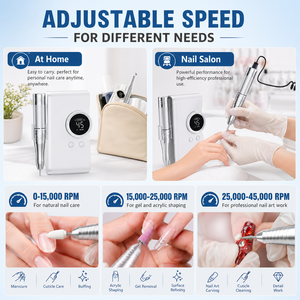 Portable Electric <b>Nail</b> Grinder LED Display Manicure Pedicure Electric <b>Nail</b> Drill with 5 Drill Bits for Salon and Home Use - Product Image 5