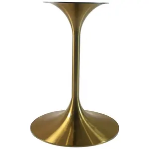 Base de mesa de jantar em metal preto com peças redondas, bronze antigo, ferro, trompete, tulipa e café, com design personalizado de fábrica