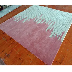 새로운 디자인 핑크 카펫 판매 손 술 양모 양탄자와 카펫 뉴질랜드 양모 카펫