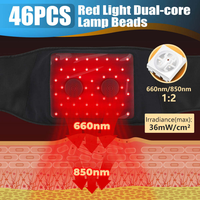 Ceinture de massage électrique sans fil Eveekon pour soulager les douleurs musculaires du dos, ceinture de massage chauffante pour la taille avec luminothérapie et vibrations