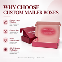 Boîte d'expédition personnalisée en carton ondulé de qualité supérieure, couleur bordeaux, avec impression de message intérieur et approvisionnement en gros pour les marques de beauté