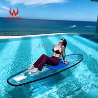 Vente d'usine : Planche de paddle transparente en PC pour la pêche, SUP Crystal, planche de paddle debout transparente