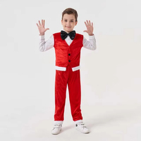Costume de Cosplay de Père Noël de Luxe pour Enfants, Tenue de Fête de Noël Imprimée pour Performance de Jeu, Type de Salle de Bal