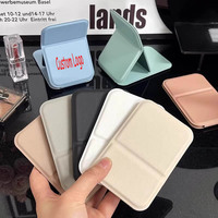Miroir de poche pliable en cuir PU avec logo personnalisé - Miroir de maquillage portable pour les voyages, miroir compact de taille portefeuille, vente en gros