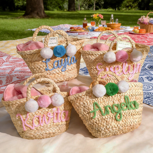 Sac à main en paille <span class=keywords><strong>personnalisé</strong></span> pour demoiselle d'honneur, <span class=keywords><strong>panier</strong></span> de plage élégant tressé avec nom <span class=keywords><strong>personnalisé</strong></span>, <span class=keywords><strong>panier</strong></span> <span class=keywords><strong>cadeau</strong></span> pour demoiselle d'honneur - Product Image 3