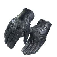 Gants de course tactiles à doigts complets en cuir de chèvre coupe-vent pour moto