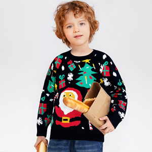 <span class=keywords><strong>Pull</strong></span> de Noël pour enfants, col rond, manches longues, imprimé Père Noël, <span class=keywords><strong>pull</strong></span> en tricot respirant pour garçons et filles, chaud pour l'hiver - Product Image 2