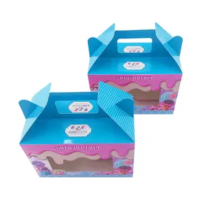 Angelol Auto Lock Bottom Paquete de caja de papel pegado con ventana de PVC Caja de cartón para alimentos