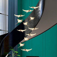 Lustre moderne en forme de branche d'escalier, nouvelle décoration de luxe pour la maison, l'hôtel, le hall, éclairage LED intérieur, lustre personnalisable