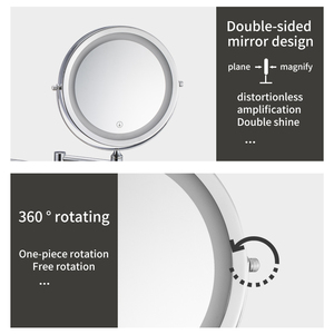 <strong>Led</strong> <strong>Vanity</strong> Make up Lighted Mirror for Bathroom Illuminated Magnifying Round 2-face - Product Image 3