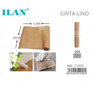 Nastro di lino Ilan Cinta Lino 30cm X 2m colore naturale per decorazioni nuziali - Product Image 1