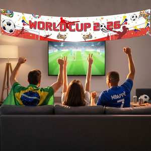 Décorations de trophées de football avec drapeaux de pays 2026, toile de fond pliable pour usage intérieur/extérieur, fêtes à domicile, jardins - Product Image 5