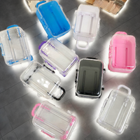 Boîte à bonbons rectangulaire en plastique PS transparent écologique, design mini-valise, pour mariage, baby shower, contenant alimentaire, dessert, UV